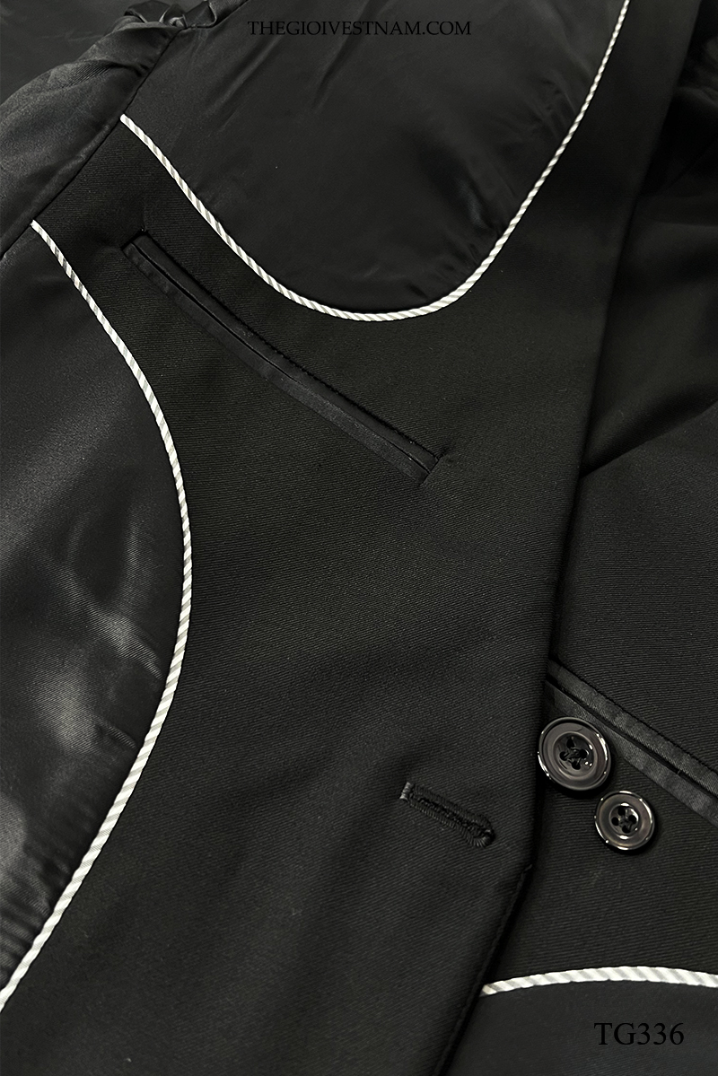 Bộ suit đen trơn một nút TG336 #3